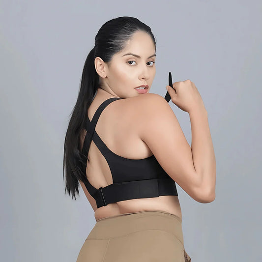 Chiclo Adjustable High Impact Black Sports Bra - Chiclo