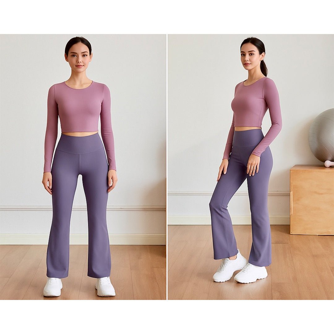 Chiclo FlexFlare Sculpt Pants – High - Waisted Flared Activewear - Chiclo