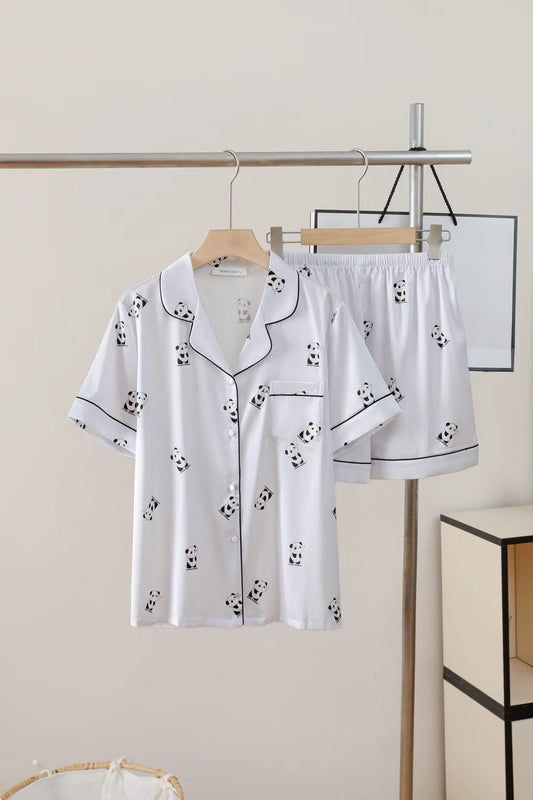 Chiclo Lazy Panda Loungewear Shorts Set - Chiclo