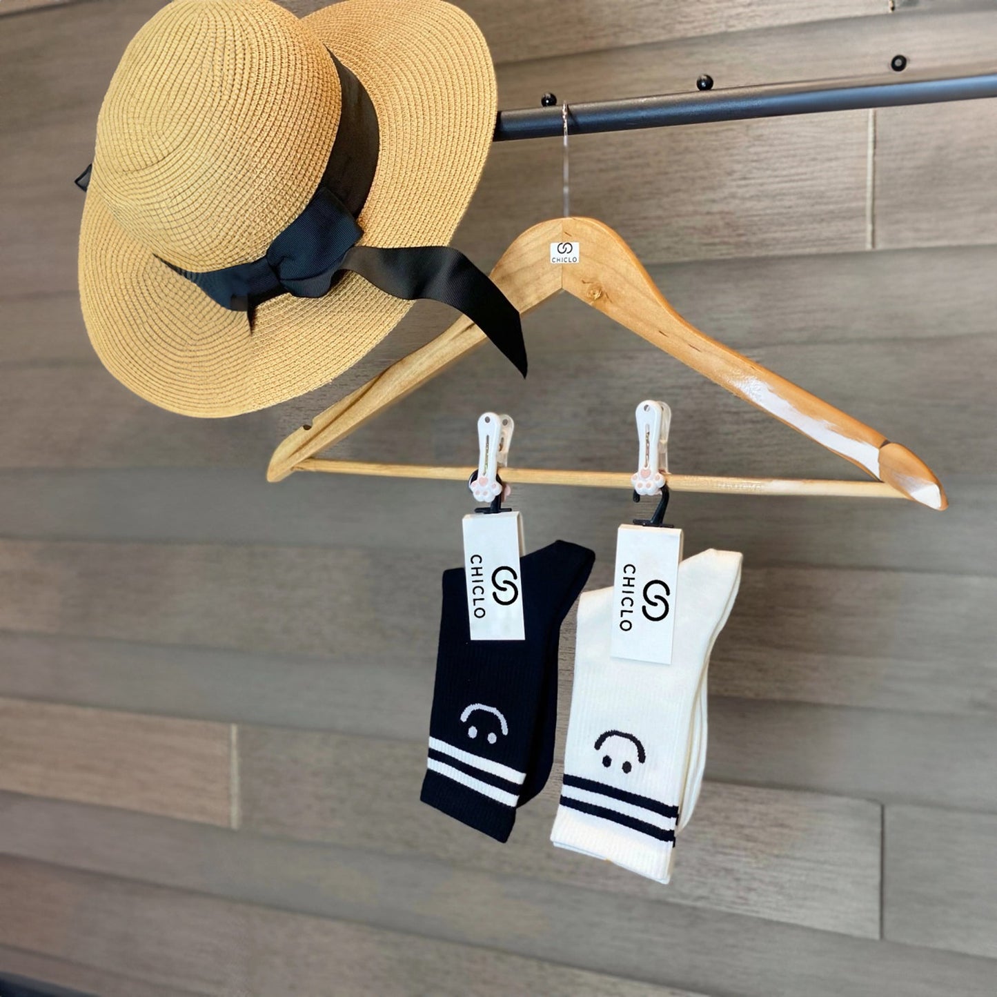 Chiclo Women Black & White Smiley Socks, Pack of 2 - Chiclo