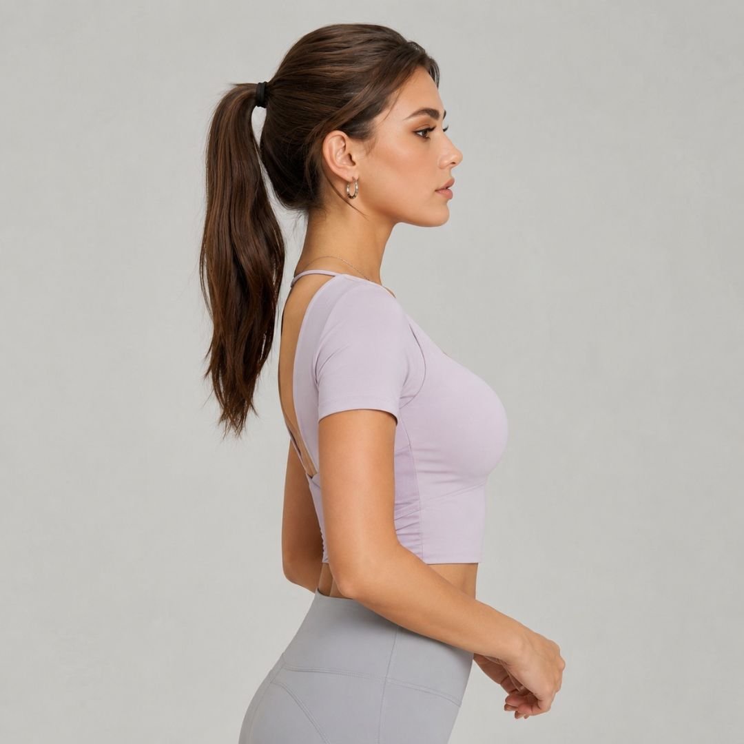 Chiclo Barely-Back Crop Top - Chiclo