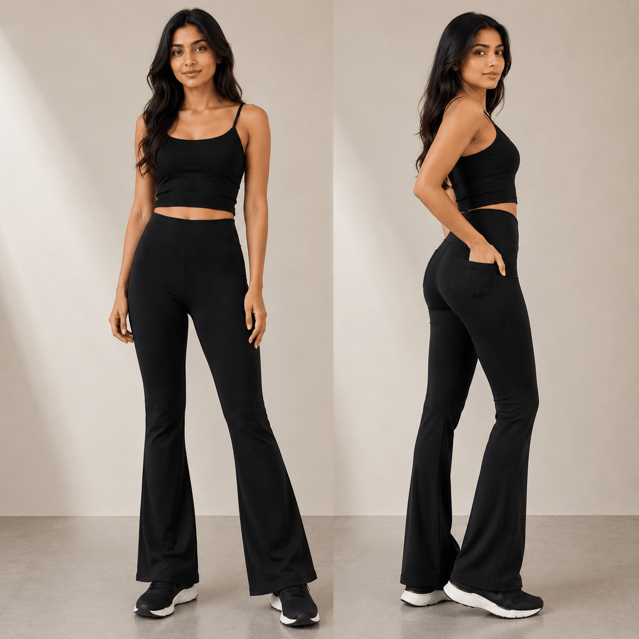 Chiclo Curve Pocketed Flare Pants - Chiclo