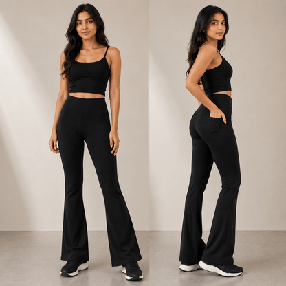 Chiclo Curve Pocketed Flare Pants - Chiclo