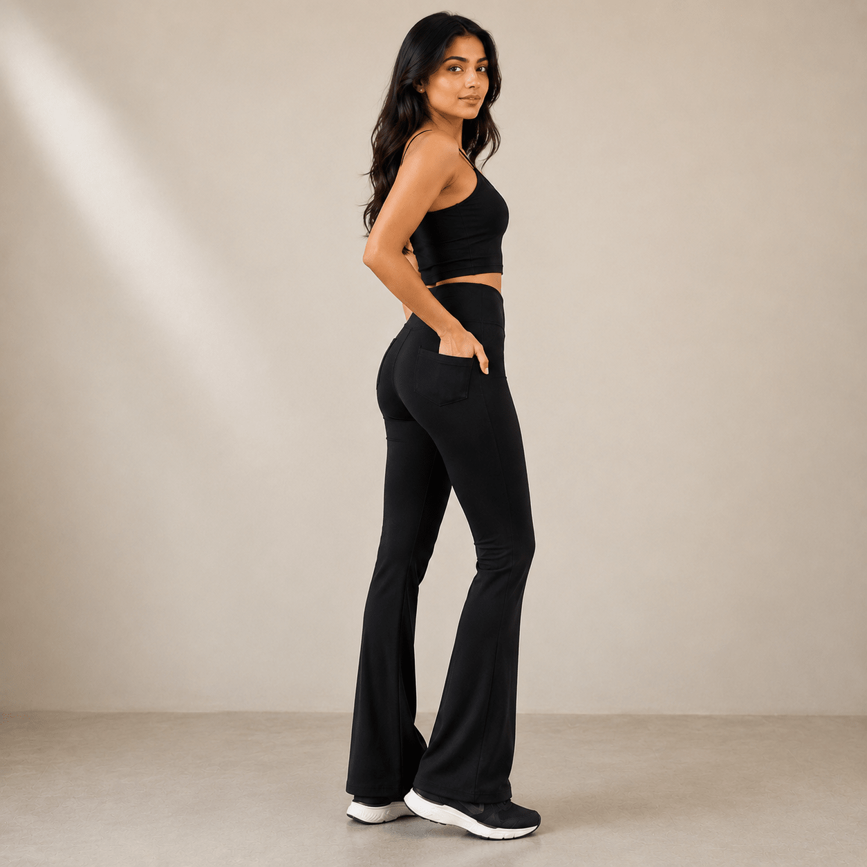 Chiclo Curve Pocketed Flare Pants - Chiclo