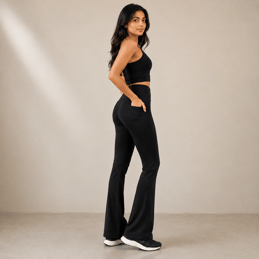 Chiclo Curve Pocketed Flare Pants - Chiclo