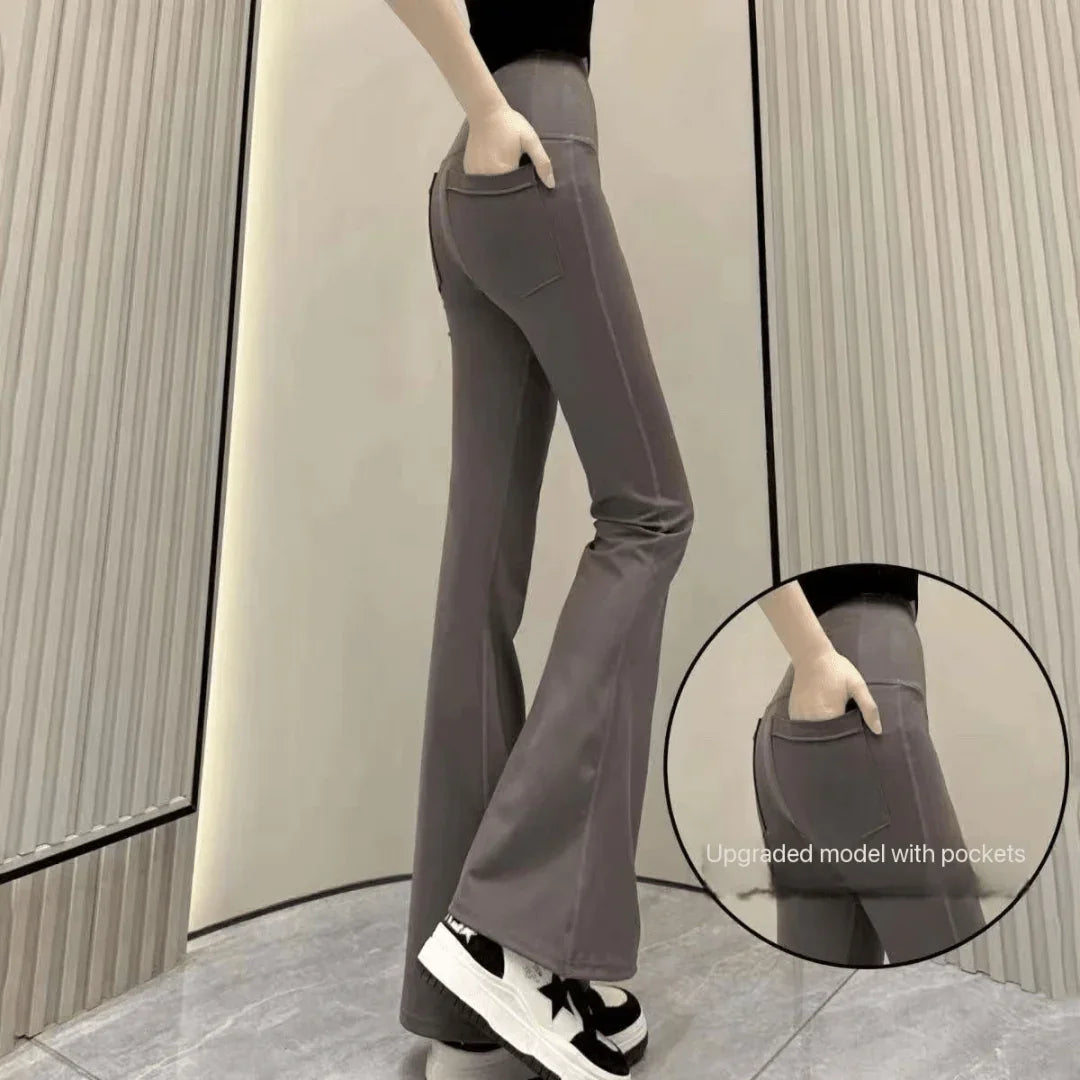 Chiclo Curve Pocketed Flare Pants - Chiclo