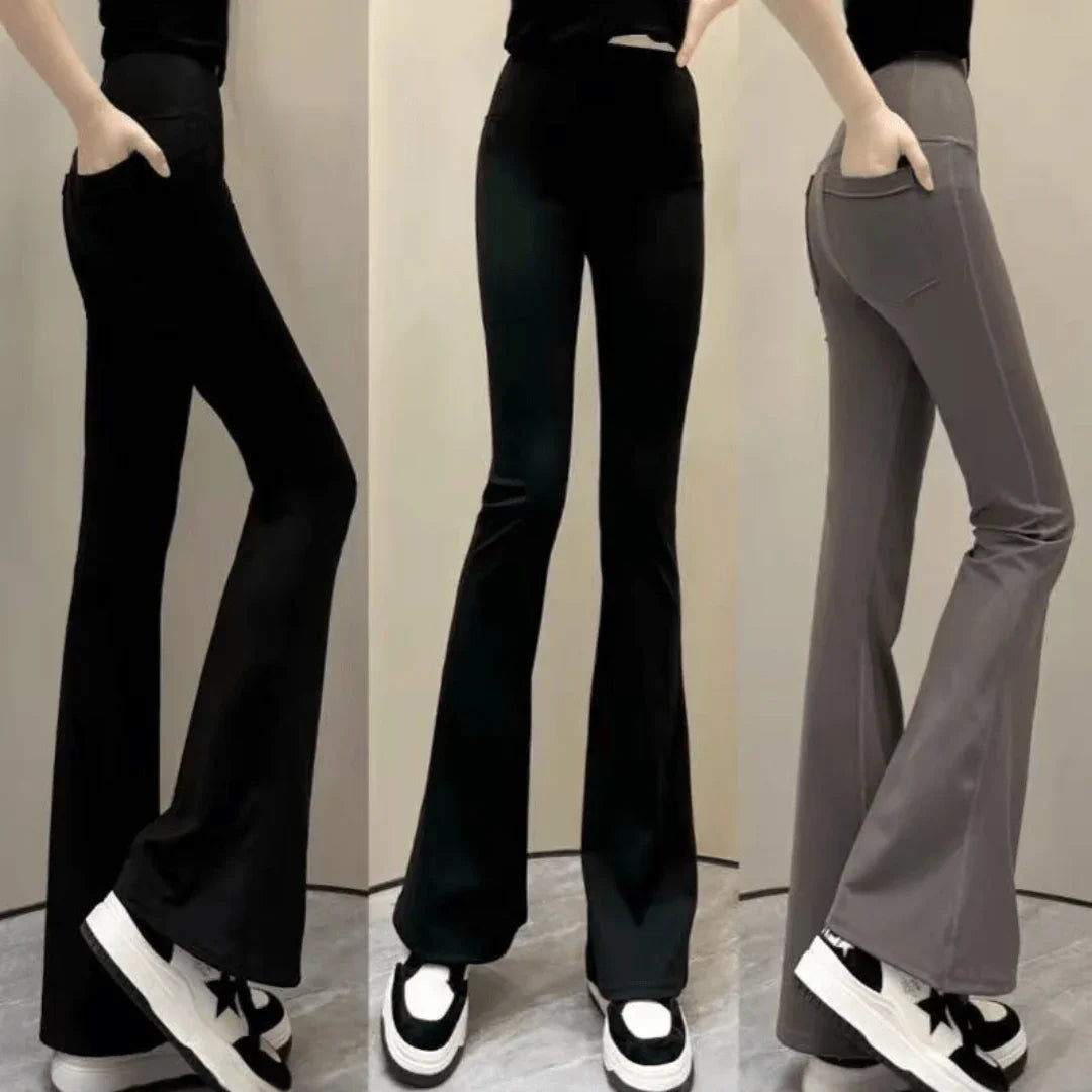 Chiclo Curve Pocketed Flare Pants - Chiclo