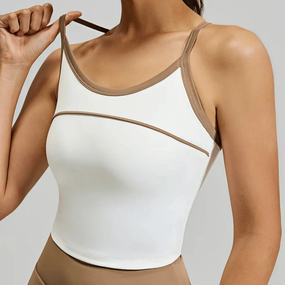 Chiclo Drawstring Asymmetrical Skirt & Padded Top Set - Chiclo