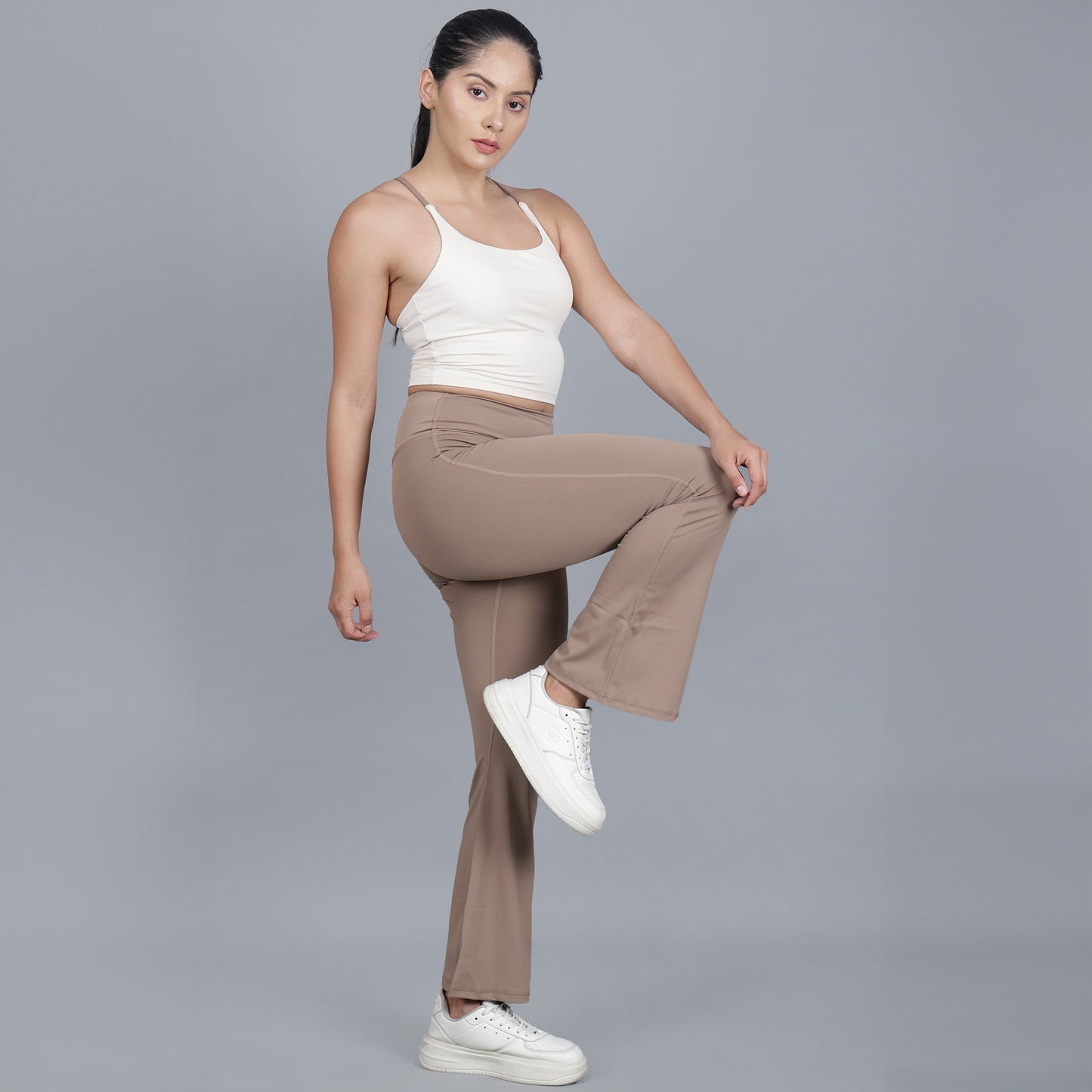 Chiclo Flared Pants With Padded Top Workout Set - Chiclo