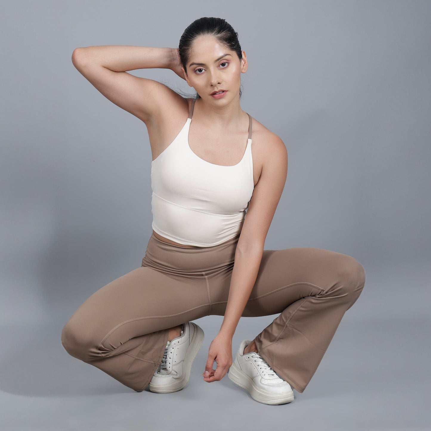 Chiclo Flared Pants With Padded Top Workout Set - Chiclo