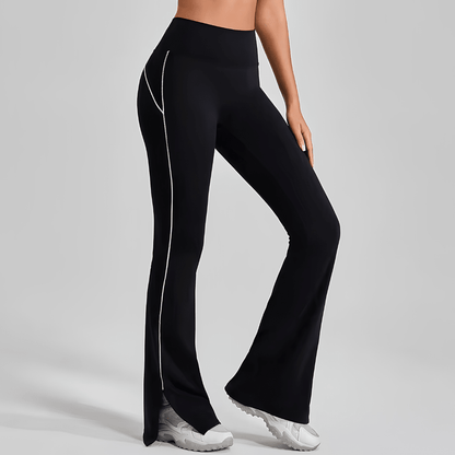 Chiclo MoveEase Split-Hem Flare Pants - Chiclo