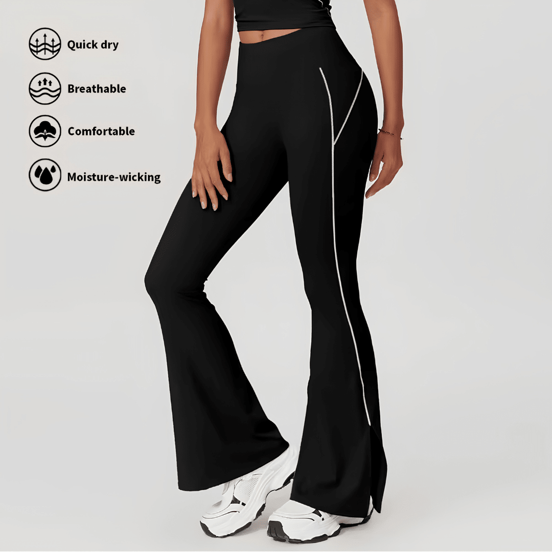 Chiclo MoveEase Split-Hem Flare Pants - Chiclo