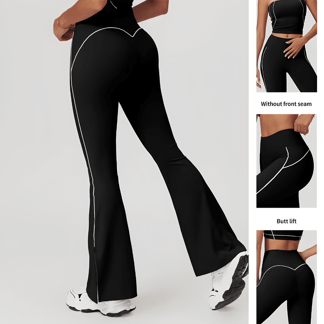 Chiclo MoveEase Split-Hem Flare Pants - Chiclo