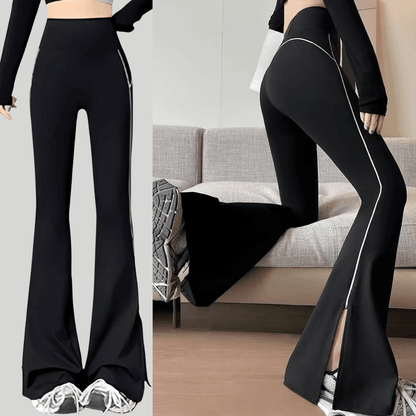 Chiclo MoveEase Split-Hem Flare Pants - Chiclo