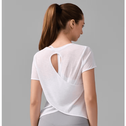 Chiclo Overlap Keyhole Tee - Chiclo
