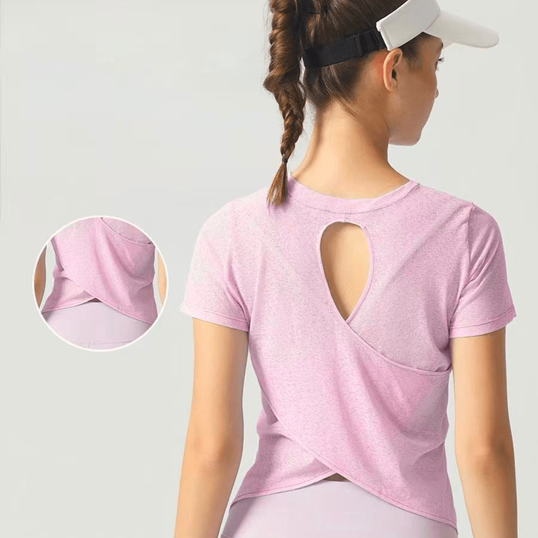 Chiclo Overlap Keyhole Tee - Chiclo