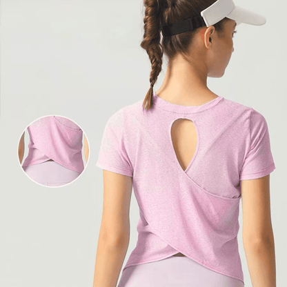 Chiclo Overlap Keyhole Tee - Chiclo