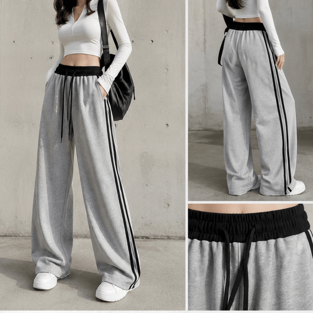 Chiclo Relaxed Fit Stripe Pants - Chiclo