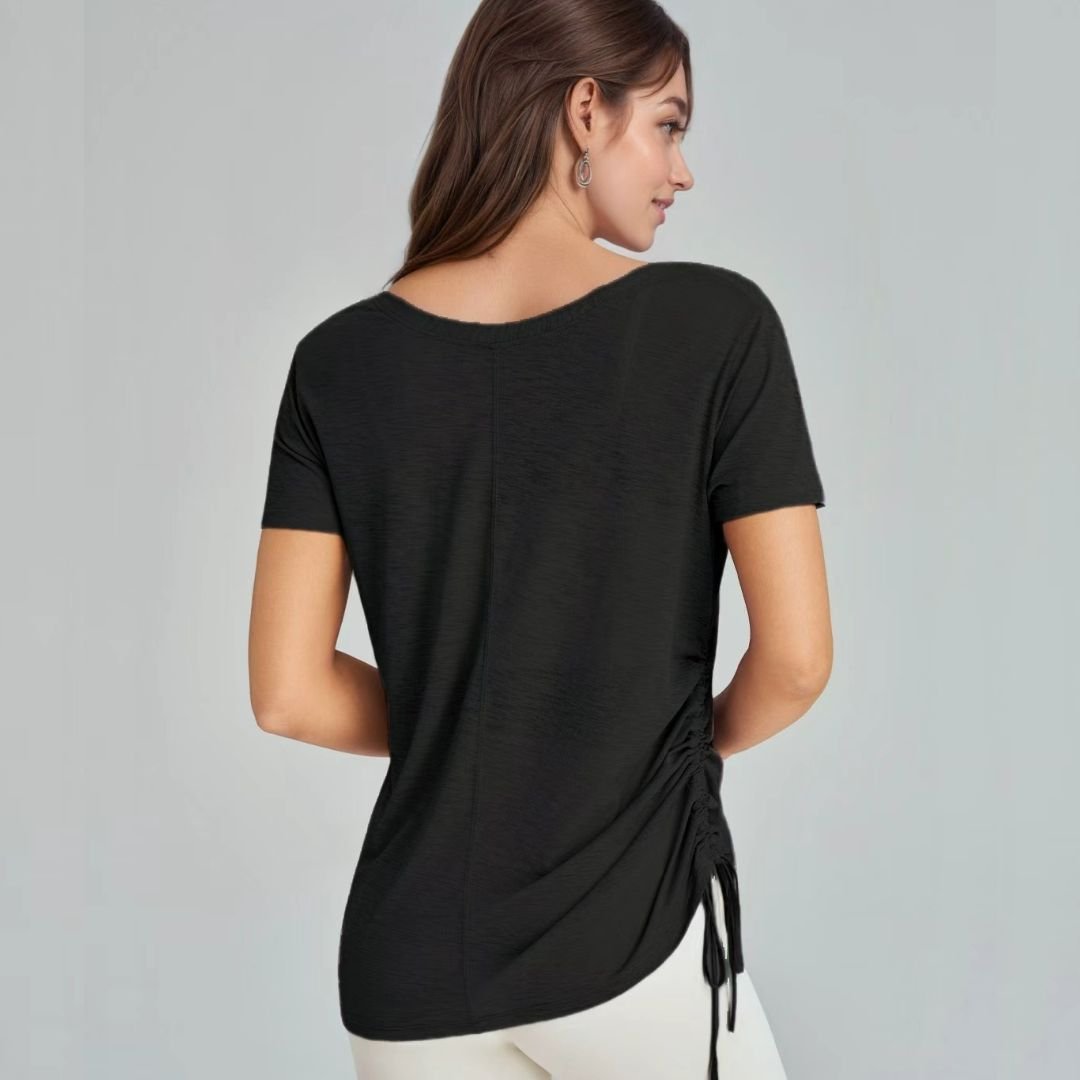 Chiclo Ruched Flow Tee For Women - Chiclo