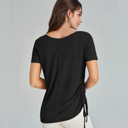 Chiclo Ruched Flow Tee For Women - Chiclo