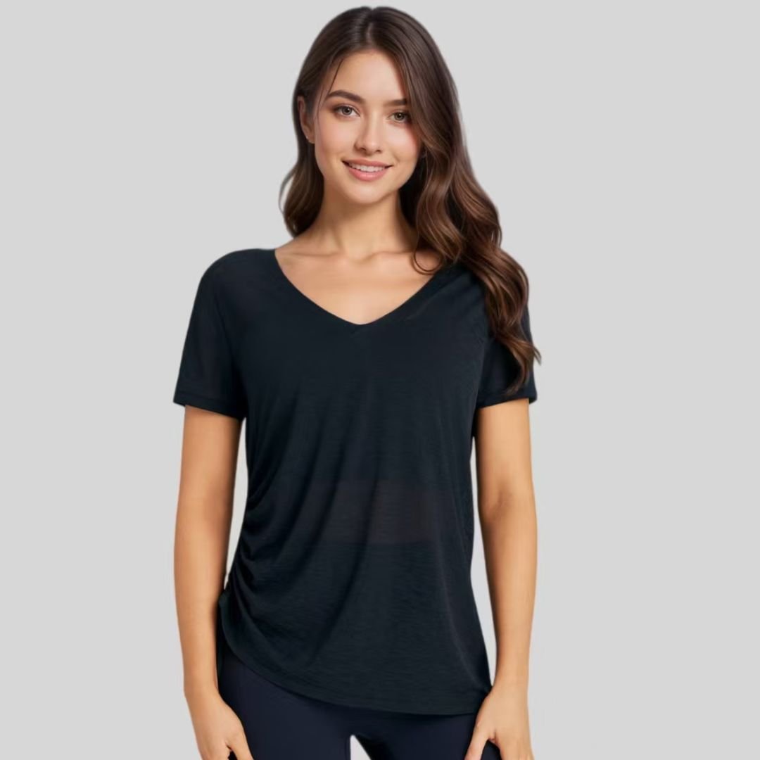 Chiclo Ruched Flow Tee For Women - Chiclo