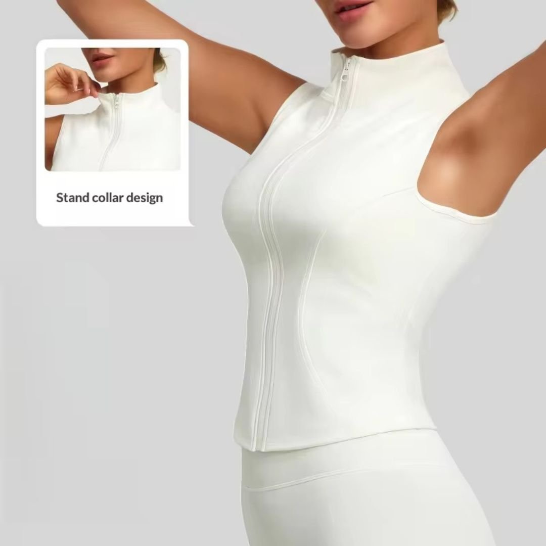 Chiclo SleekFit Sleeveless Zip Top - Chiclo
