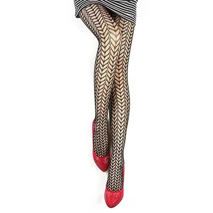 Chiclo Women High Rise Geometric Patterned Stockings - Chiclo