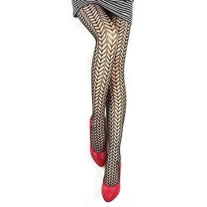 Chiclo Women High Rise Geometric Patterned Stockings - Chiclo