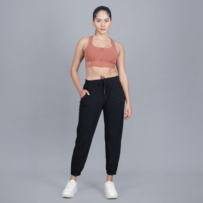 Chiclo Women's Athleisure Trio Set - Joggers, Sports Bra, and Vest - Chiclo